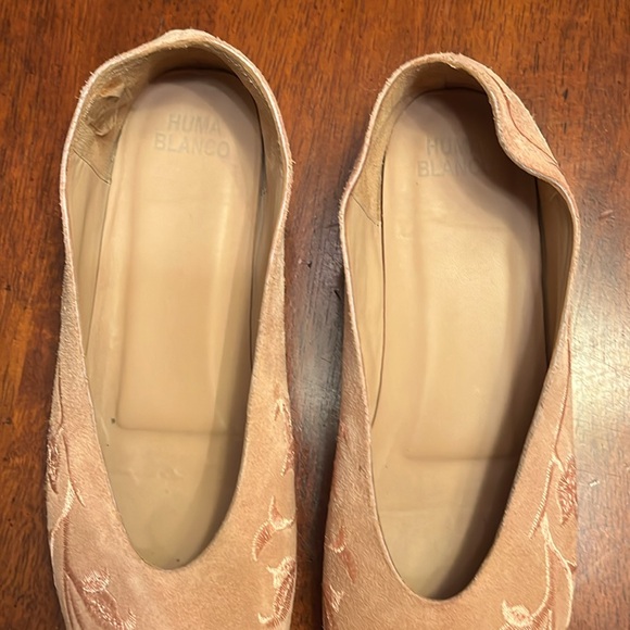 Huma Blanco pink suede embroidered flats size 10 - Picture 3 of 11